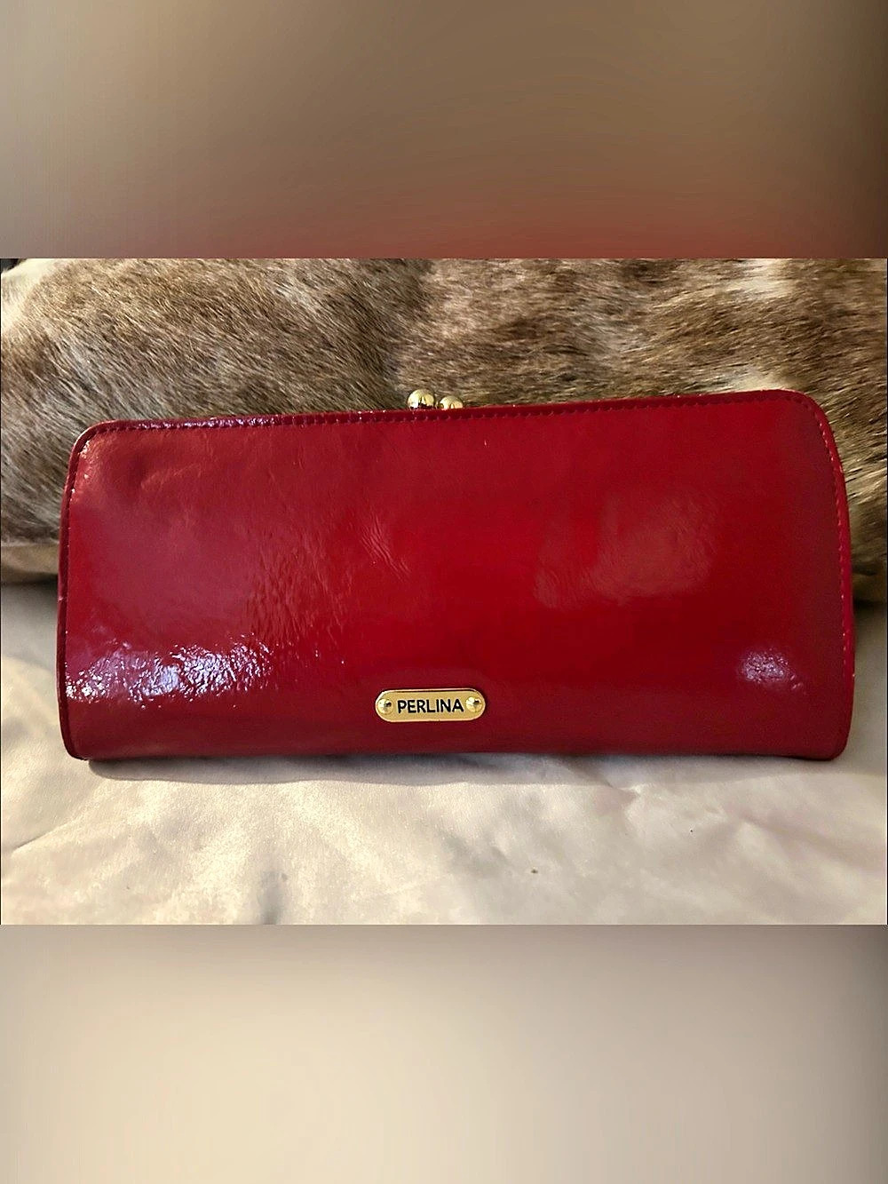Vintage Perlina patent leather Red Kiss-Lock Wallet